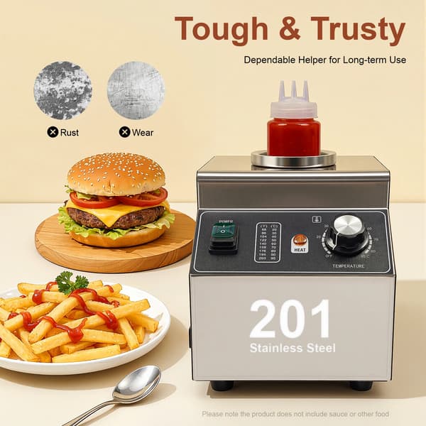 Elektrisk Saucevarmer, Justerbar Temperatur, Rustfrit Stål Design,100W