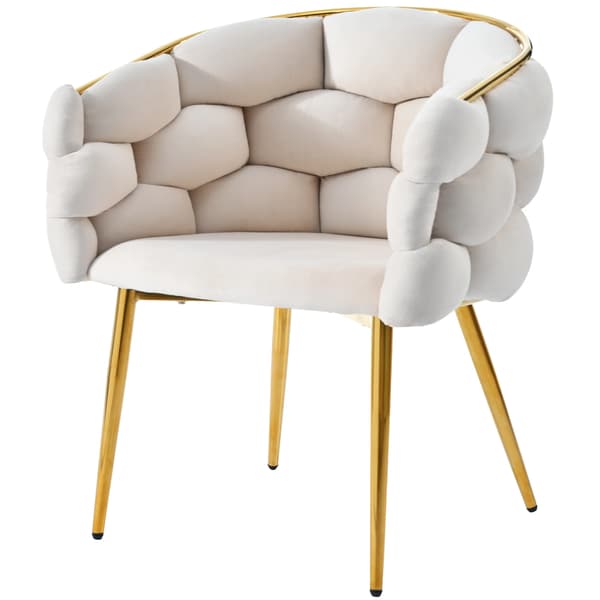 Stol, Sammetmaterial, Justerbara Benstöd,Beige - Sammet