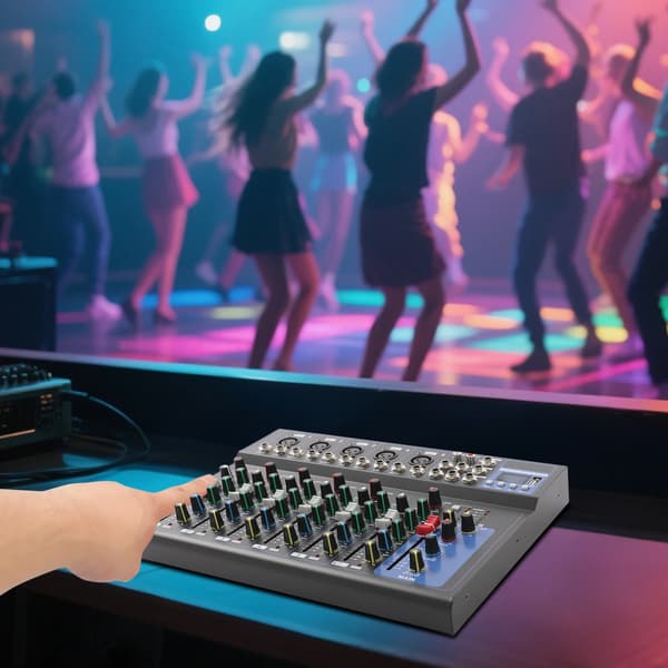 Lydmixer Console, 7 Kanaler, Højkvalitetslyd,sort