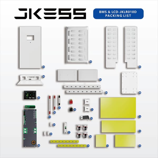 Batterilagringslåda, 51,2V nominell spänning, LCD-display,JKESS-JKLR010D