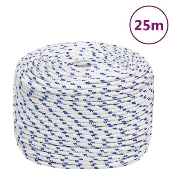 Båtrep, 10 mm Diameter, 25 m Längd,VIT