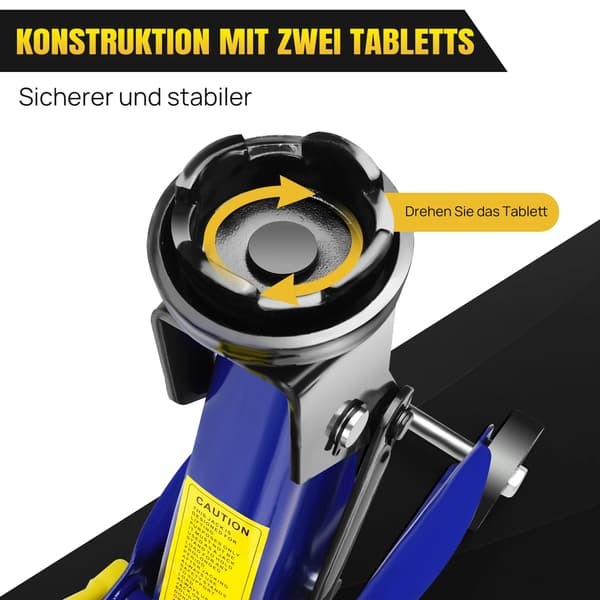Billyft, 2 ton lyftkapacitet, justerbar höjd,FLOORJACK-BLUE2