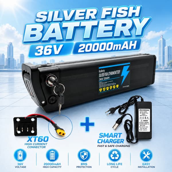 Lithiumbatteri, 20Ah kapacitet, 48V kompatibilitet,36VSilverfish-XT60