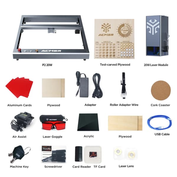 Lasergravyr, Hög hastighet, Multi-material kompatibilitet,P2 20W