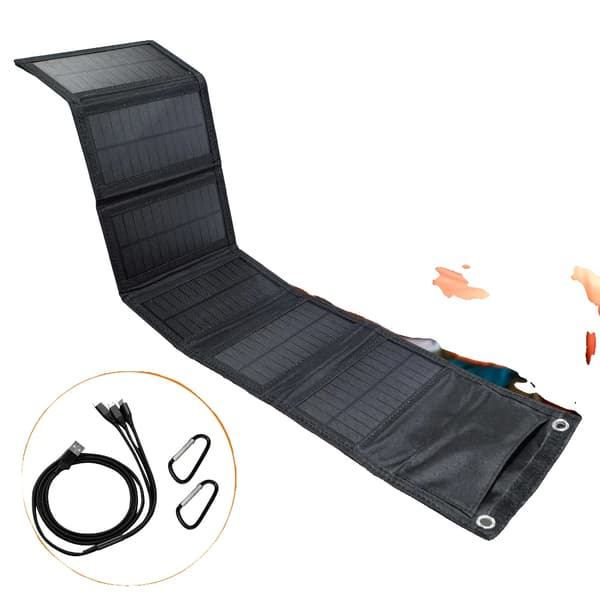 Solpanel, Fällbar Design, Hög Effektivitet Laddning,Svart 60W