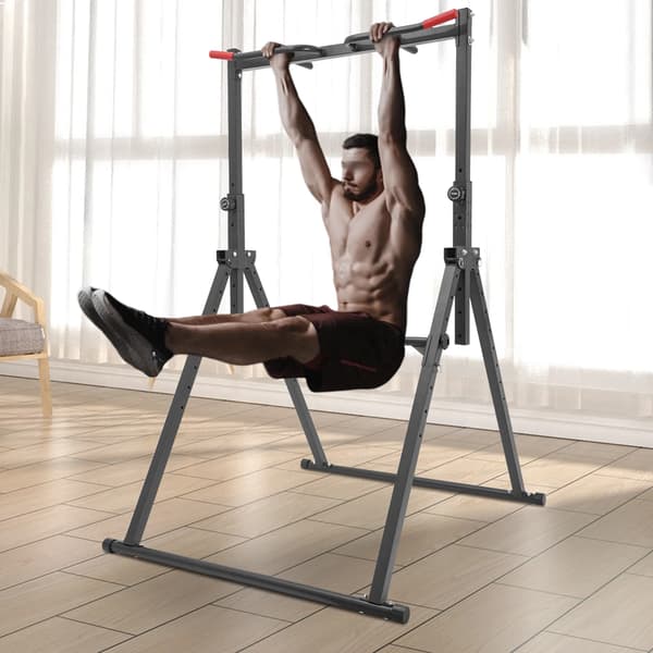 Pull Up Bar Station, 200 kg kapacitet, justerbar højde,sort