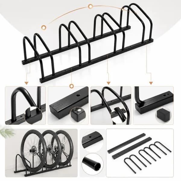 Cykelstativ, Heavy-Duty Stål, Pladsbesparende Design,Sort