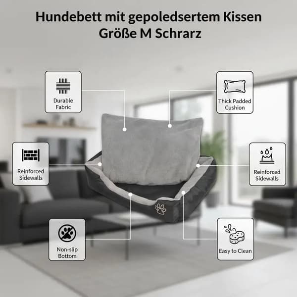 Hundeseng, Blødt Nylonmateriale, Skridsikker Bund,hær grøn