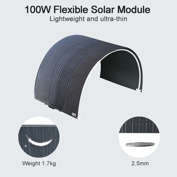 Flexibel Solpanel, Hög Effektivitet, Kompakt Design,1PCS 100W