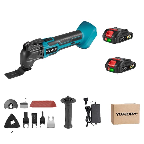 Oscillerande Multiverktyg, 6 Hastighetskontroll, Hög Effektprestanda,2x1.5Ah Batteri Set