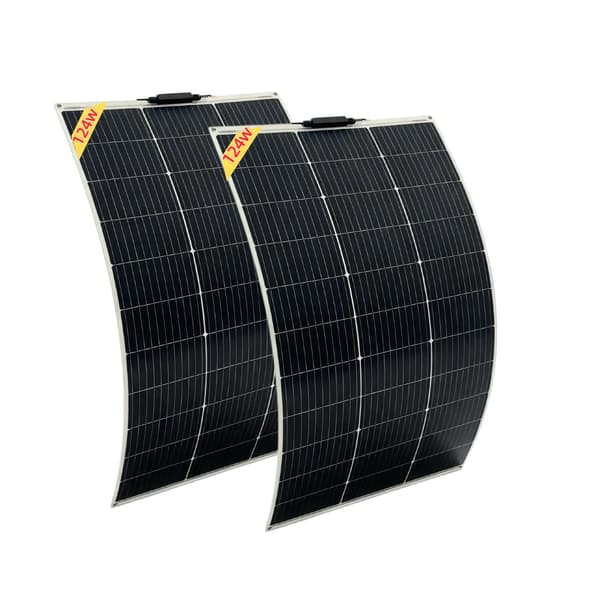 Solpanel, Fleksibelt Design, Høj Effektivitet,124W  2stk