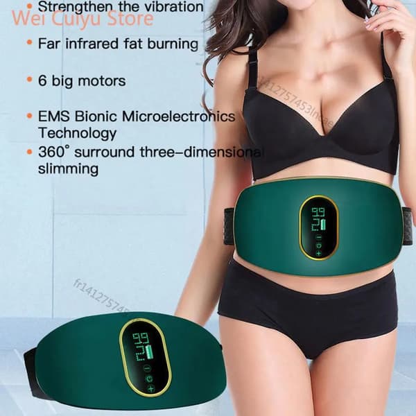 EMS Abdominal Muskelstimulator, Vibrationsfunktion, Fuld Kropsbrug,grøn
