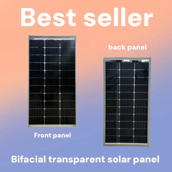 Solpanel, Dubbel-Sidig Teknik, Hög Effektivitet,Bifacial 100w 2st