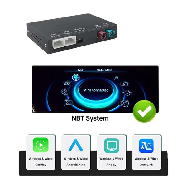 Trådlös CarPlay Android Auto, Kompakt Design, Enkel Installation,NBT