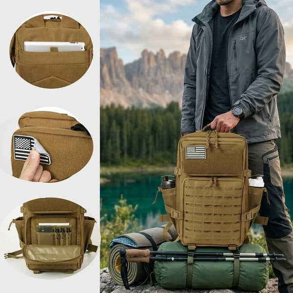 Reppu, Suuri Kapasiteetti, Monitoiminen Suunnittelu,Khaki