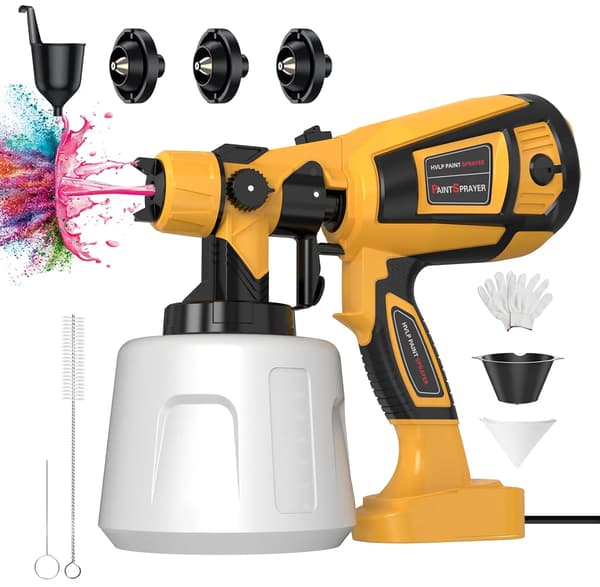 Malersprøjte, HVLP-design, Justerbar flowkontrol,EU stik, 1400ML