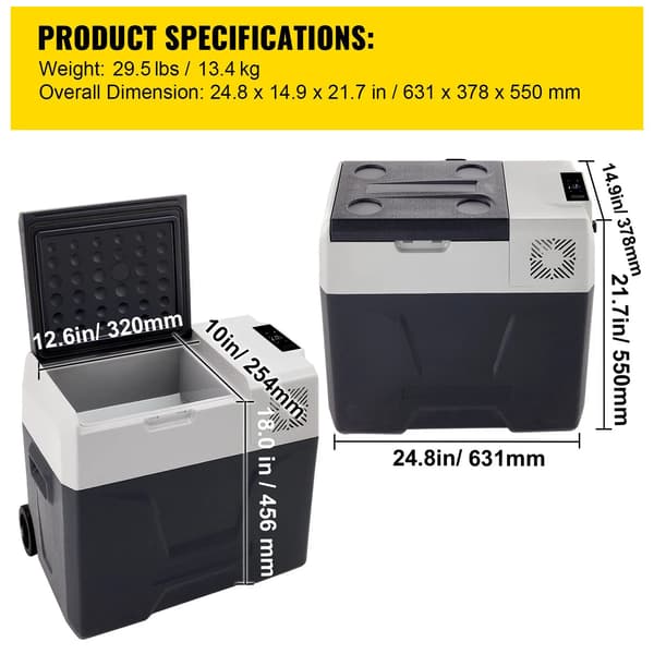 Køleskab Fryser, Bærbart Design, Effektiv Koldluft,50L