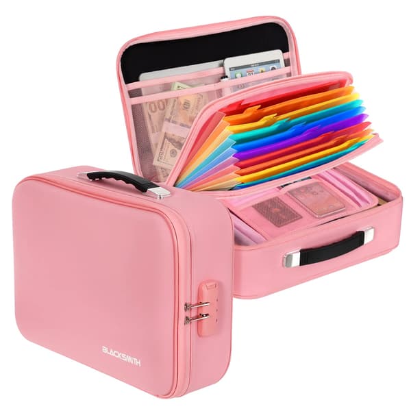 Dokumentboks, Brandsikker Beskyttelse, Vandafvisende Design,Pink