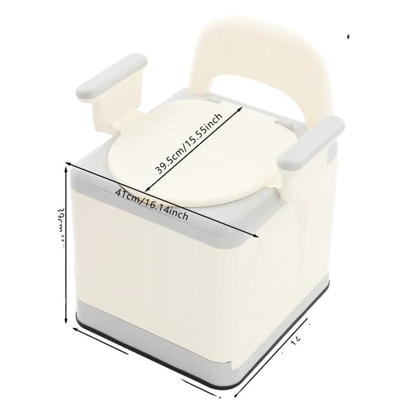 Bærbar Toilet, Foldbart Design, Letvægtsstruktur,Beige