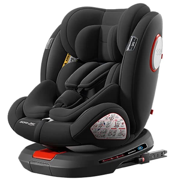 Børnesæde til bil, ISOFIX-kompatibelt, justerbart nakkestøtte,Sort Basis