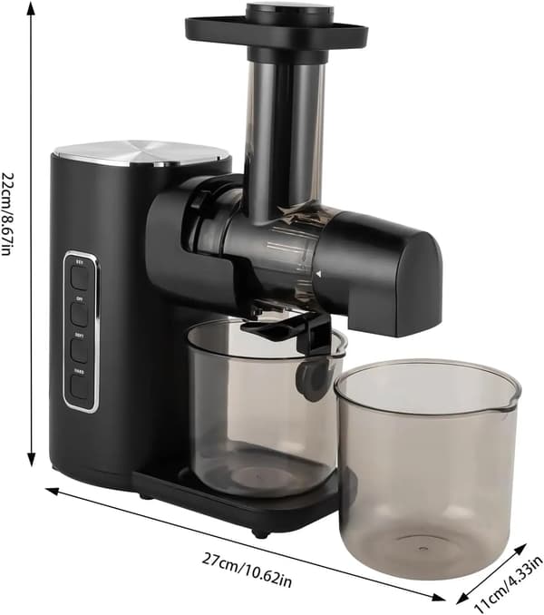 Juicer, Effektiv Juiceudvinding, Nem at Rengøre,220V, sort