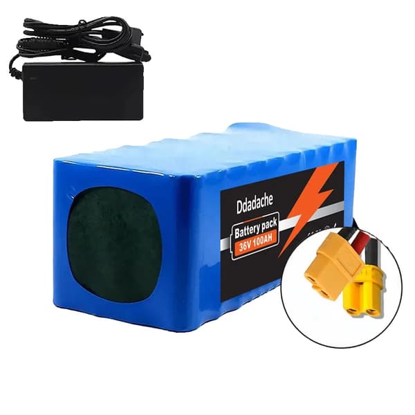 Litiumbatteri, 100Ah kapacitet, BMS ingår, XT60-XT30-laddare