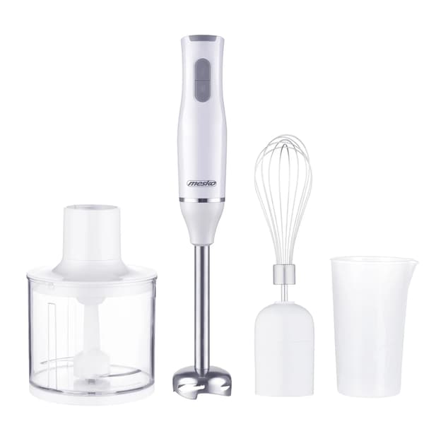 Håndblender, rustfrit stål blade, 2 hastighedsindstillinger,HVID