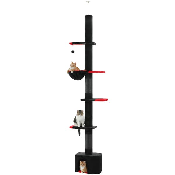 Kattetårn, Justerbar Højde, Flere Platforme,AMT0187BK, L-a
