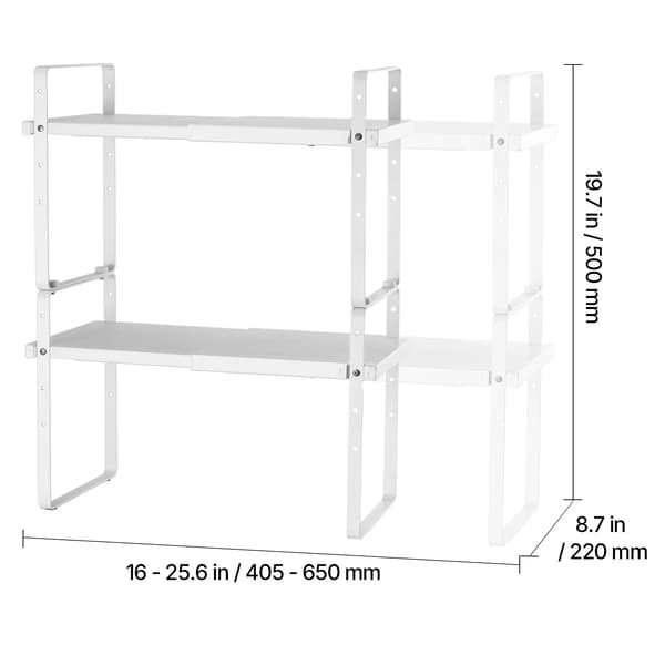 Köksregalsystem, Justerbar Höjd, Stapelbar Design,vit