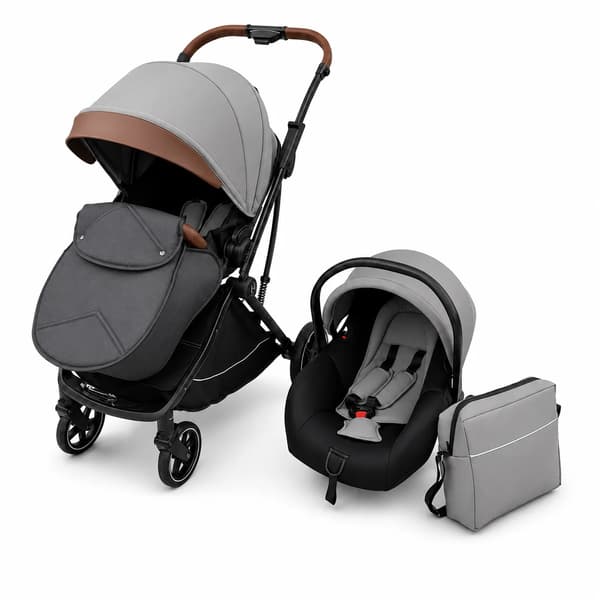 Barnvagn, Multifunktionell, Fällbar Design,809-2IN1-Grå