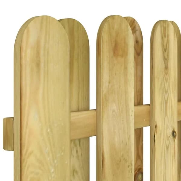 Haveport, Bueformet Design, Solid Fyrretræ, Grøn Finish, 100x125 cm Dimensioner, Nem Montering