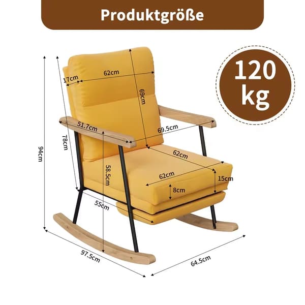 Gungstol, Ergonomiskt Stöd, Modulär Minimalistisk Design,Med benstöd