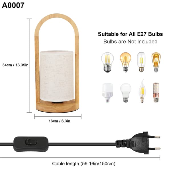 Sängbordslampa, Trädesign, E27 Sockel, A0007