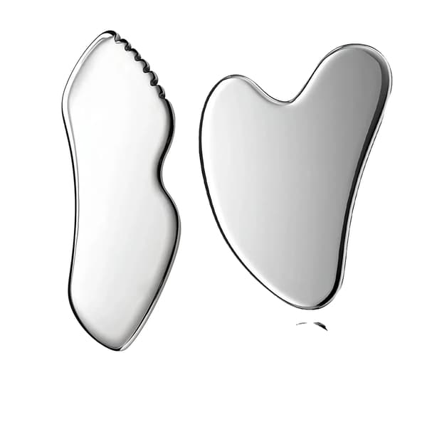Gua Sha Værktøj, Rustfrit Stål, Lymfatisk Dræneringsmassage,2PCS Sæt