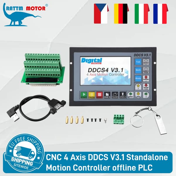 CNC Rörelsekontroller, 4 Axlar Kontroll, Hög Precision Prestanda,Bara DDCS V3.1