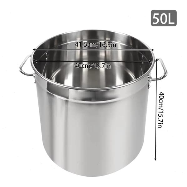 Kedel, Stor Kapacitet, Holdbart Rustfrit Stål Design,Lys Grå