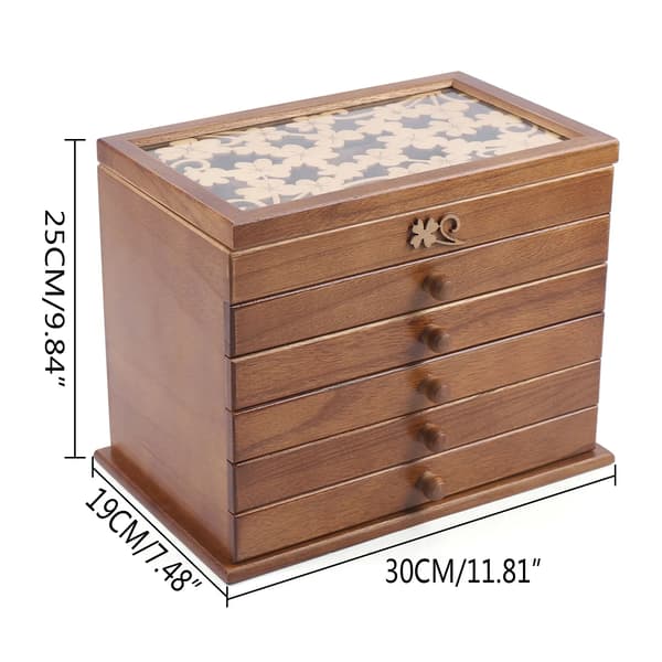 Smykkeorganisator, Elegant Design, Multi-lags Opbevaring,Brun