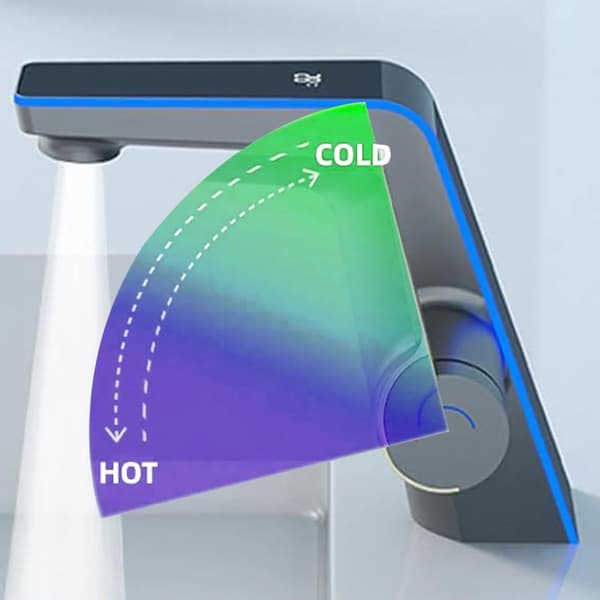 Vaskeskuffe, LED Temperaturdisplay, Dobbelt Spraytilstande,sort