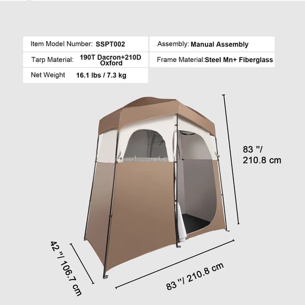 Campingduschtält, Hållbart tyg, Integritetsskydd,190T