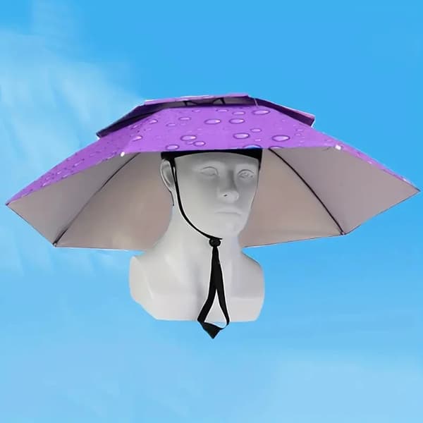 Paraplyhat, Sammenfoldelig, UV-beskyttelse,8K, Dobbeltlag Lilla, jern