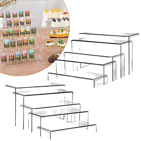 Acryl Display Stativ, 4mm Tykkelse, 5 Lag, 10 Stykker, Klar Materiale, Multi-Brug Design