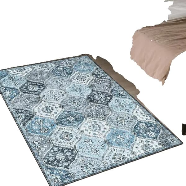 Mattor, Fläckresistenta, Halkfri Design,grå blå, 160x230cm-b