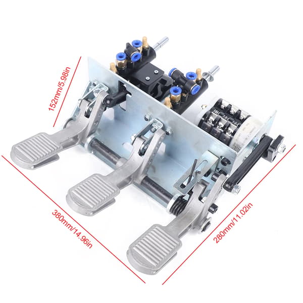 Fodluftkontrolventil, 3-pedal samling, pneumatiske kontrol,Sølv