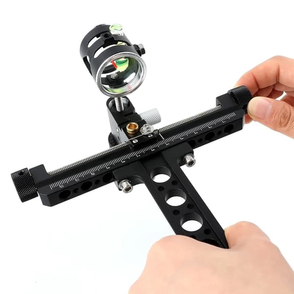 Compoundbågesikte, lättvikts CNC-material, precisionsoptisk fiberpinne,svart