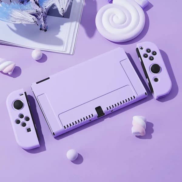 Beskyttelsessag, Kompatibel med Switch, Dockingvenlig,Bundle 3-b, LILLA