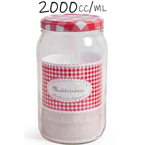 Glasbeholder, tætsluttende låg, flere kapaciteter,6 PAs +++ Billig, 2000cc