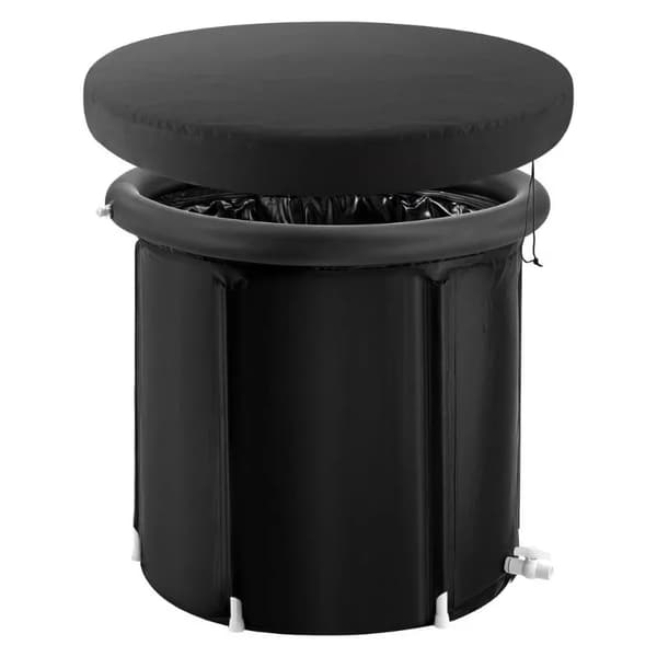 Oppustelig Badekar, 290L Kapacitet, Bærbart Design,sort