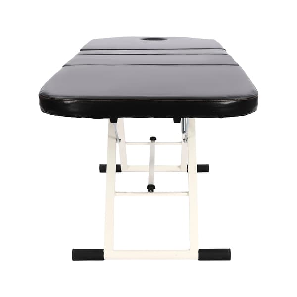 Massagebänk, Justerbart Stålram, Fällbar Design,svart