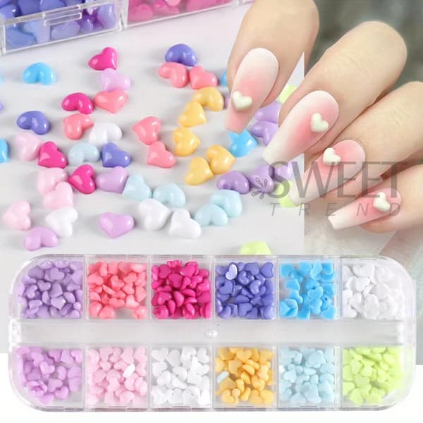 Neglekunst Charms, Hjerteformet Design, DIY Dekorationsmaterialer,S12