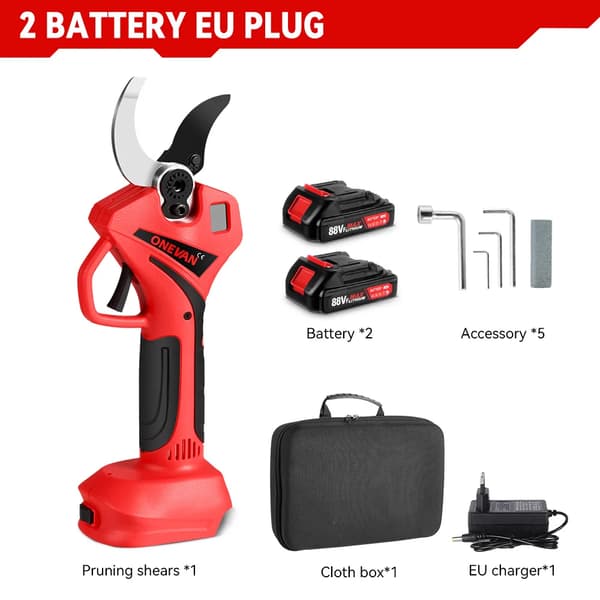 Elektriska saxar, borstlös motor, 2 hastighetsinställningar, 2 batteriset